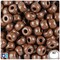 BeadTin Chocolate Opaque 11mm Large Barrel Plastic Pony Beads (250pcs)